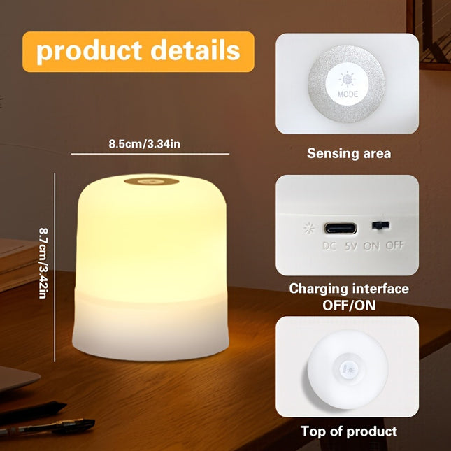 1pc LED Reading Lamp, RGB Touch Night Light, Tapping Table Light, Bedroom Bedside Light