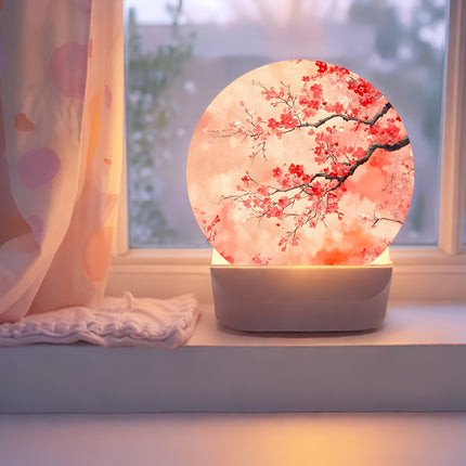 1pc Japanese Cherry Blossom Night Light with - Adjustable Brightness, Table Lamp for Bedside