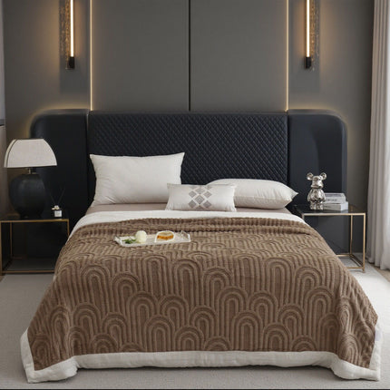 Green/Dark Grey/Coffee/Beige, Bed And Sofa Dual-Purpose Winter Blanket, Comfortable Soft