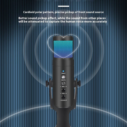RGB Colorful Breathing Ambience Light USB Condenser Microphone