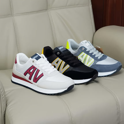Stylish Men's Fashion Sneakers - Casual Sports Shoes with Graphic Design, All-Season