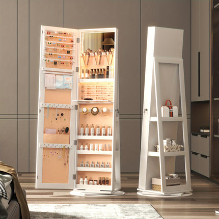 Jewelry Armoire - Sturdy and Stable Free-Standing Design with Soft and Energy-Efficient LED Lighting