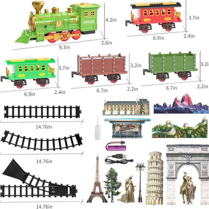 Classical Train Track Electric Lamplight Music Track Train Toy Suit