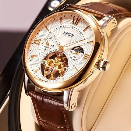 Automatic Mechanical Watch - Business Chronograph with Skeleton Dial, Golden
