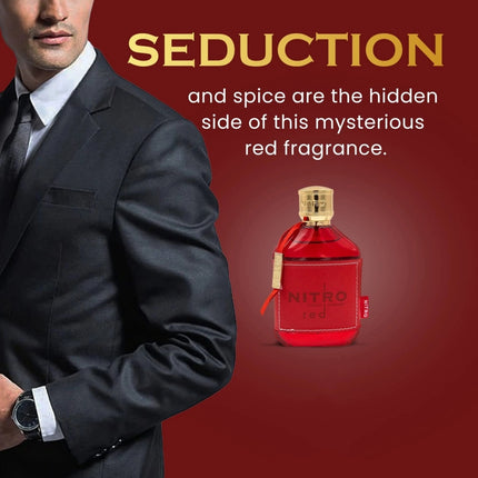 Dumont Nitro Red Eau De Parfum for Men 3.4 Oz - Fruit, Woody, Floral & Masculine Fragrance