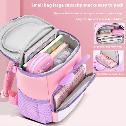 Pink Bunny Backpack with Bow Detail - Lightweight Adjustable Straps, Zipper Closure