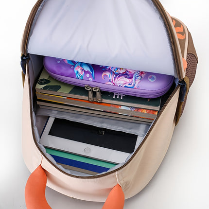 personalized large capacity backpack, stylish cartoon backpack, cute crab pattern, zipper closure