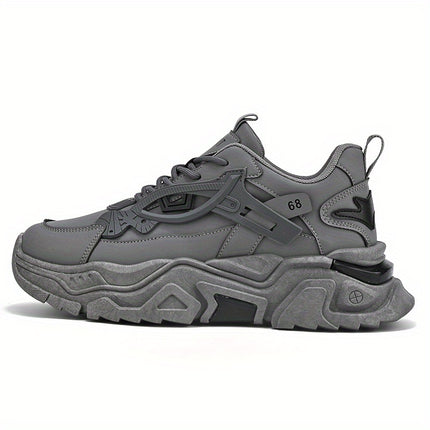 Lightweight White Sneakers with Thick Soles for Casual Wear, Designed for Men
