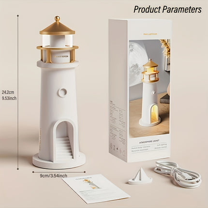 LiHangStar Smart Bedside Lamp with Motion Sensor & Dimmable LED Moonlight Projection Night Light