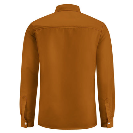 Peach Velvet Casual One Pocket Long Sleeve Shirt