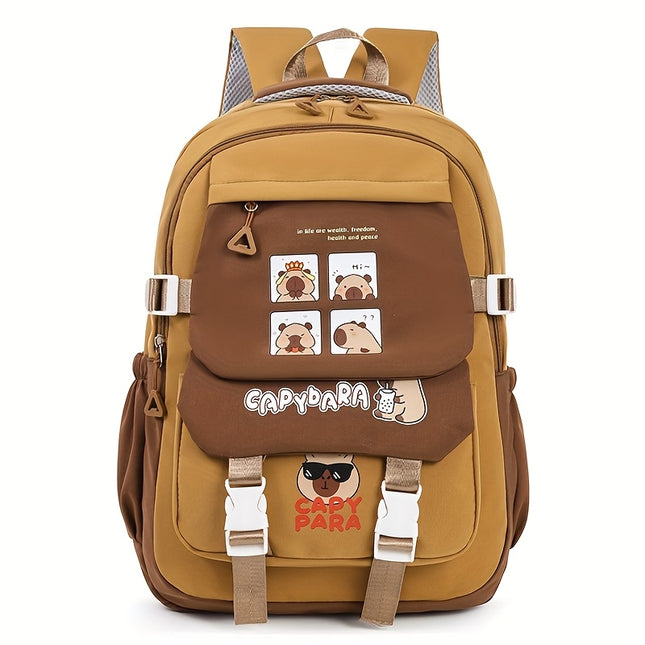 Cute Capybara Backpack with Capybara Patterns - Lightweight School Bookbago,