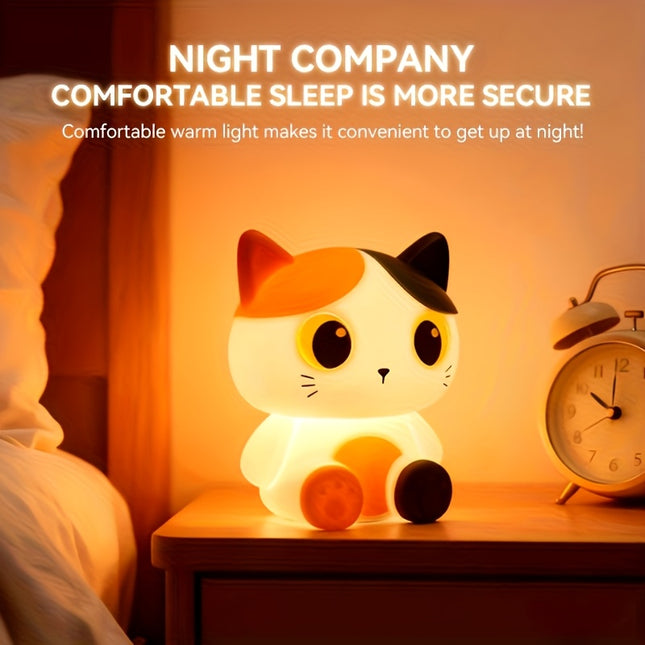 Cute Cat Night Light | Tabletop Decorative LED Light, USB Rechargeable, Ideal for Christmas and New Year Gifts