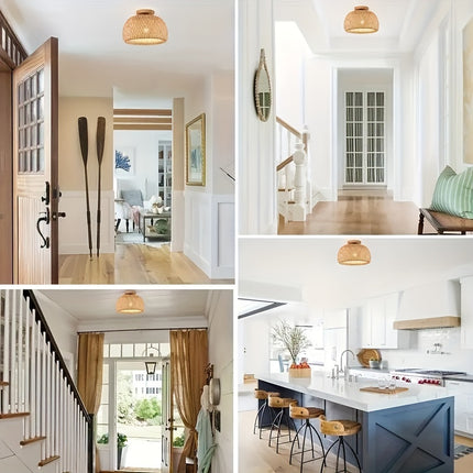 1Pc rural retro tropical style E27 bulb base ceiling light, dining room, kitchen,