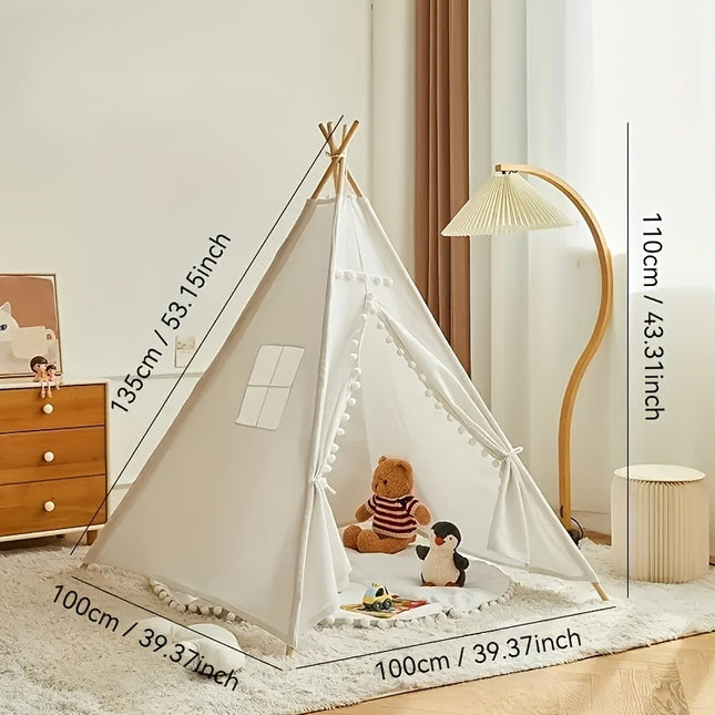 Old model Tent Upgrade with Pompoms New model Tent, Easy to Install Folding Indoor and Outdoor Game House Small Tent Halloween Thanksgiving Easter Christmas Valentine'S Day Holiday Gift Birthday Gift