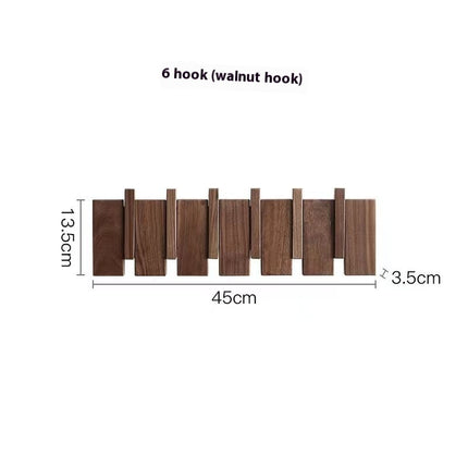 Solid Wood Simplicity Keys Clothes Hook Wall Home Door Hallway Hanger Punch-free