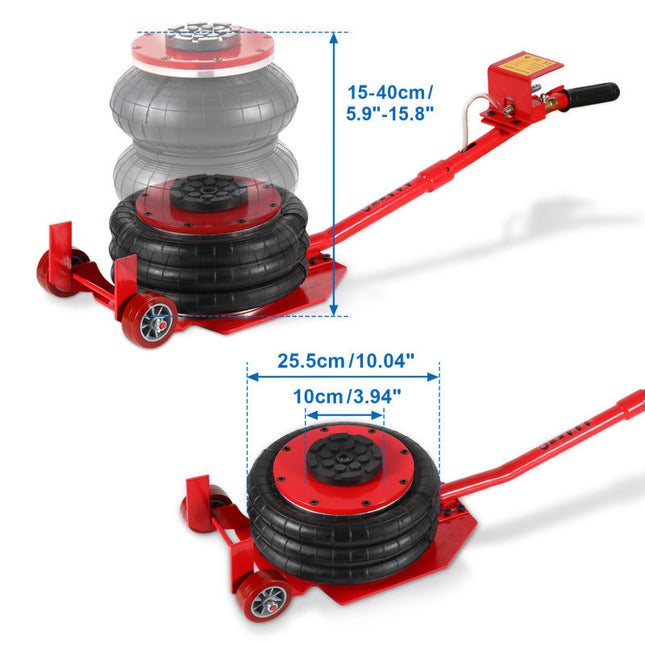 Pneumatic jack Adjustable Folding Handle Air Cushion Lifter 3T/6600Lbs Multi-Function
