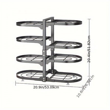 8 Tier Pots and Pans Lid Organizer Rack Holder, Adjustable Pot Organizer Rack for Under Cabinet