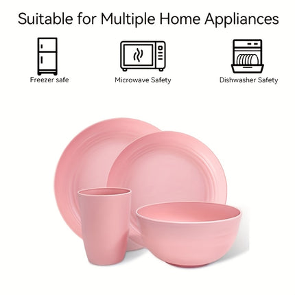 4pcs High-Quality Plastic Cutlery Set  Safe, Reusable, Unbreakable Complete Set of Shatter-Proof Plates