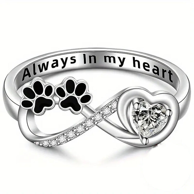 Small Dog Paw Prints Ring