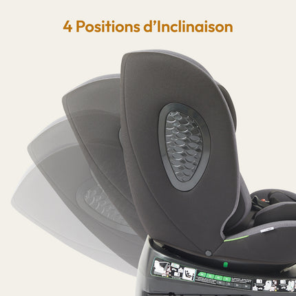 Mobelys Auto Child ISOFIX 0-36 Kg, I-Size 40-150 Cm, 360° Rotatable, Adjustable Reclining Position,