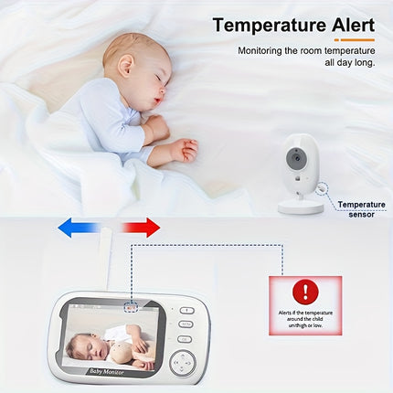 Baby Monitor with 720P Camera, 3.5-inch LCD Screen, Wireless 900-foot Transmission Range,