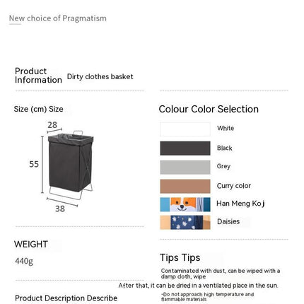 Foldable Fabric Laundry Basket Large Storage