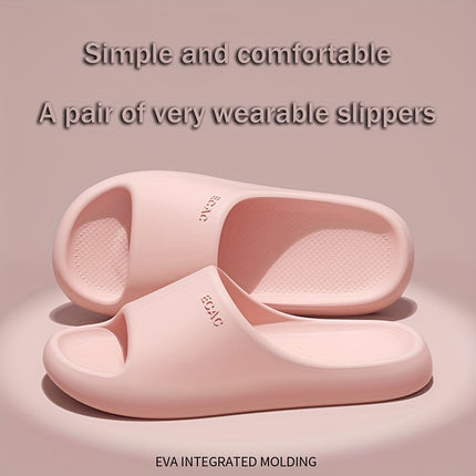 4 pcs set New EVA Solid Color Sandals, Men's Four-season Simple Home Soft Thick Anti-slip Bathroom Sandals