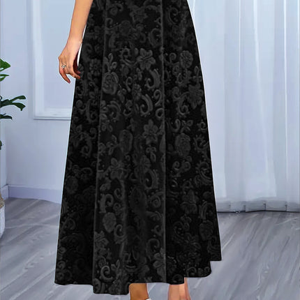 Floral Pattern High Waist Skirt, Elegant A-line Skirt, Women's Clothing