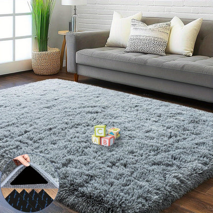 1pc Large Light Gray Mat Suitable for - Non-Slip Soft Fluffy with Rubber Backing,
