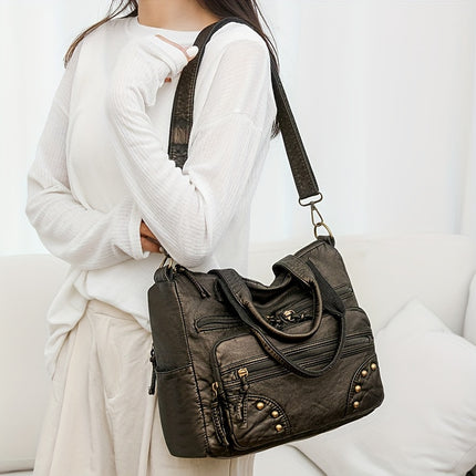 Women'S Vintage Handbag with Detachable Strap