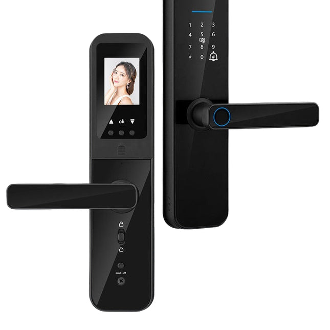 Cat Eye Camera Smart Fingerprint Password Timber Door Lock