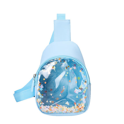 Solid Color PU Leather Children's Chest Pack Quicksand Lightweight