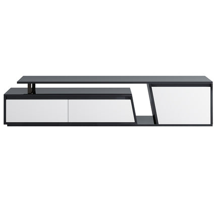 Minimalist floating design TV stand, rectangular expandable TV console, TV cabinet with 2 drawers