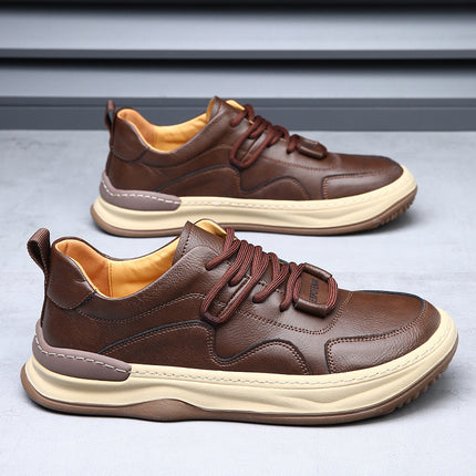 Men'S Low-Top Sneakers - Genuine Leather Upper, Breathable Lace-Up/Slip-On Closure