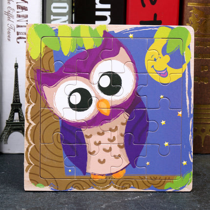 Large Wooden 9-piece Flat Puzzle Toy For Children