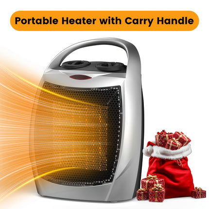 400W/800W Rapid Heating Oscillating Space Heater - Electric Space Heaters with 2-Level Heating,