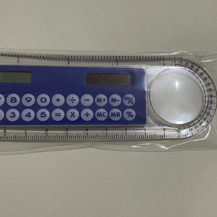 Wholesale Mini Color Multifunctional Student 10cm Ruler Solar Calculator