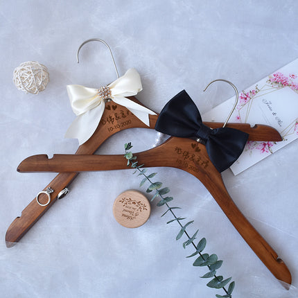Wedding Hanger High-grade Solid Wood Hanger Bow
