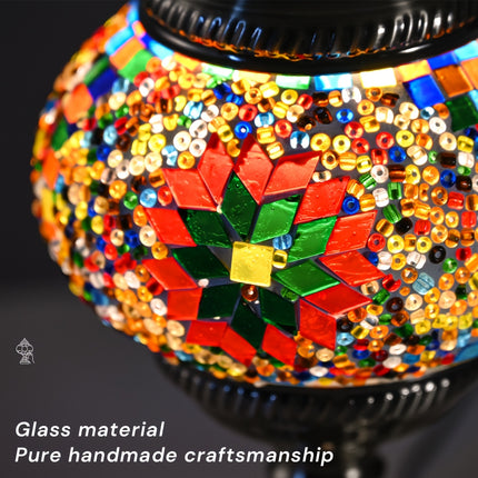 1pc Turkish-Moroccan Mosaic Usb-Powered Table Lamp - Bohemian Stained Glass Nightlight