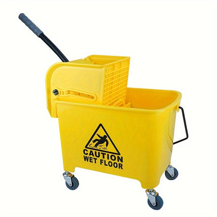 Mop Bucket with Wringer and Wheels, Removable Water-Separation Panel, No Electricity Needed