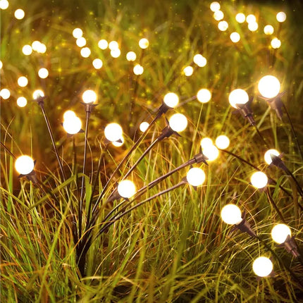 Solar Garden Lights - 4 Pack 48 LED Firefly Lights With 2 Lighting Mode, Sway By Wind, Waterproof Solar Light For Outdoor Outside Yard, Warm White