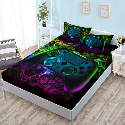 Fitted Sheet Duvet Cover Three-piece Gamepad Cool Mattress Cover