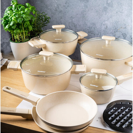 12pcs Marble Non-Stick Cookware Set with Induction Compatibility