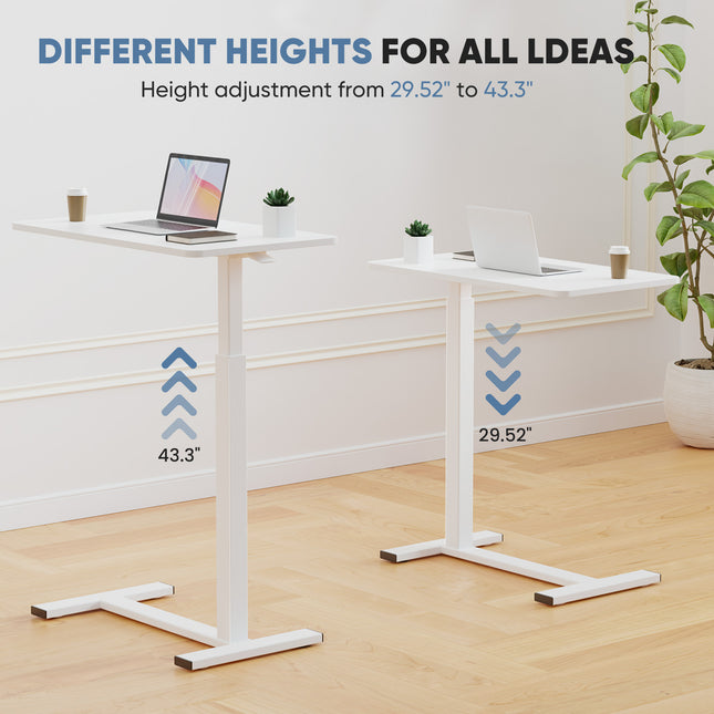 Overbed Bedside Table with Wheels, Adjustable Hospital & Home Use Bed Table, Rolling Laptop Table,