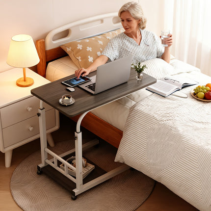 Bedside Nursing Table, Heavy-Duty Mobile Rehab Dining Table for Elderly, Patients, Home Hospital Use