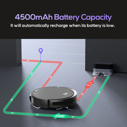 Robot Vacuum Cleaner, 4000pa Max Power Suction, Scheduled Cleaning, Automatic Recharge