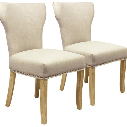 Five Piece Natural Round Solid Wood Dining Set with Four Chairs