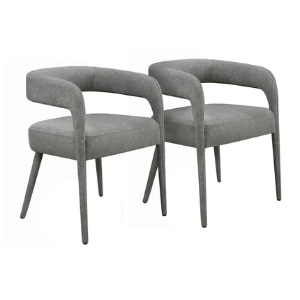 Five Piece Dark Brown Round Solid Wood Dining Set with Four Chairs