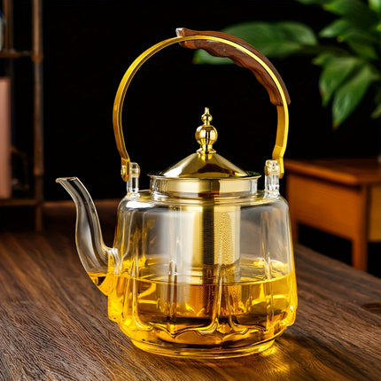 High-Borosilicate Glass Tea Kettle & Hot Water Boiler - Heat-Resistant Suitable for /Electric Stoves