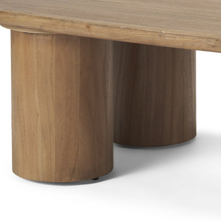 55" Natural Solid Wood Oval Coffee Table